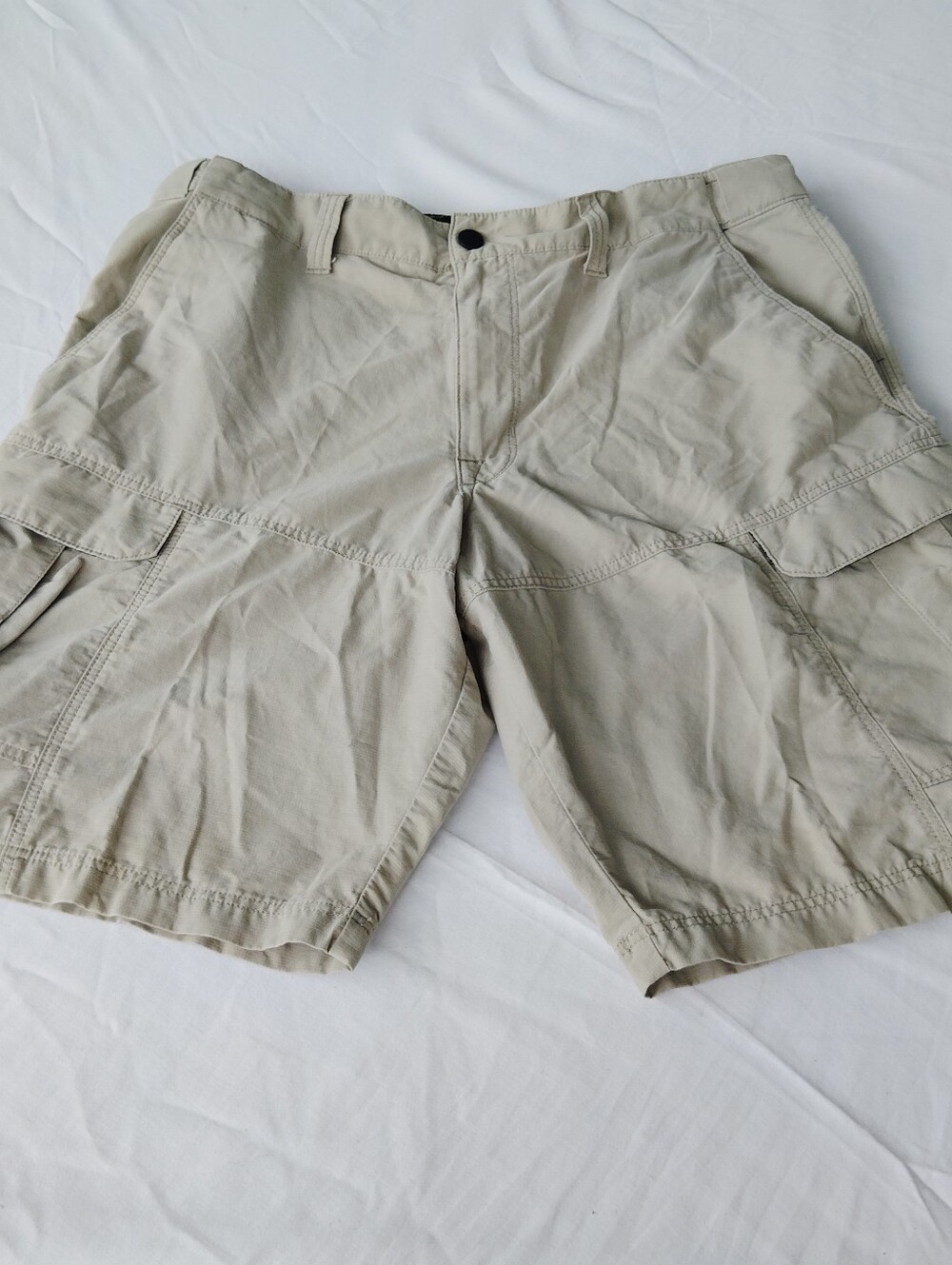M &S Men's Khaki Cargo Shorts - Lightweight Utility Style 34"